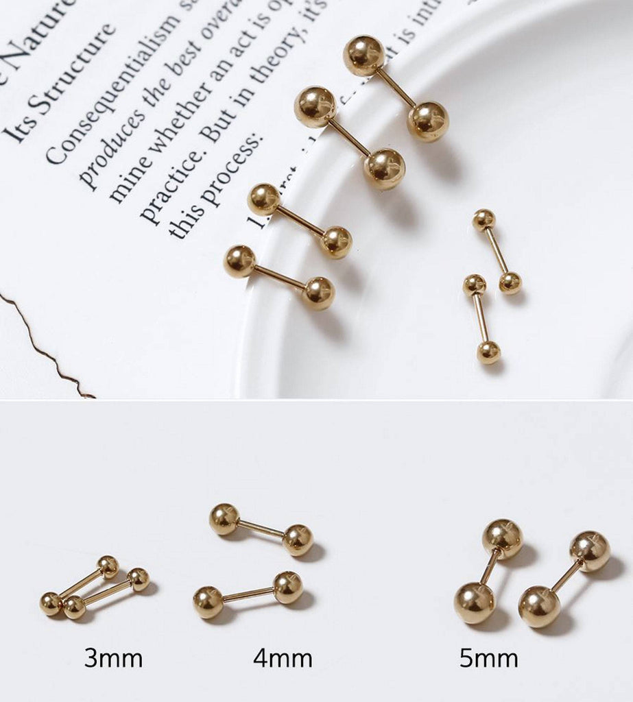 Buy Minimalist 4mm Ball Stud Earrings for Women Girls,Small Dot Studs 316L  Surgical Stainess Steel for Cartilage Helix Tragus Multiple Piercing  Hypoenic(4mm, Gold) Online at desertcartINDIA