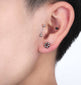 Oxidized Donut Stud Earring 16g Bali Dot Earring Screw On Back Bali Round Stud Helix Cartilage Tragus Piercing Earring Donut Earring
