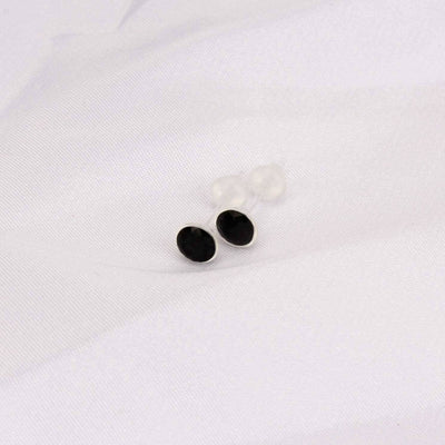 Plastic Post Earrings Black CZ Stud earrings Retainers earrings Black Cubic earrings Hypoallergenic Metal free earrings Plastic stud earring