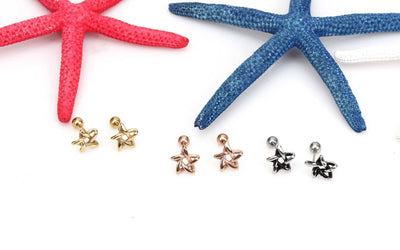 Minimalist Earrings 20g Star Cartilage Screw Back Ball Earring Surgical Steel Studs Earring Star Studs Safety Backs Gold Star Earrings