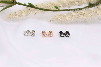 Flower Cartilage Earrings 22g Dainty Earrings Surgical Steel Earring Screw Back Ball Earrings Minimalist Earring Daily Simple Earrings