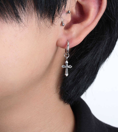 BTS Jimin Earrings Hoop Cross Drop Earrings BTS Earrings Jimin Earrings Men’s Earring Cross Hoop K-Pop Earrings For Men Korean Earrings