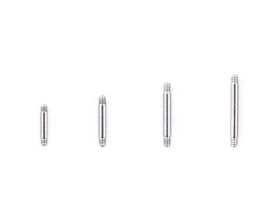 16g (1.2mm) Surgical Steel Bar Replacement Bars Ball & Backing 4 PCS Basic Steel Replacement Barbell 5mm 6mm 8mm 10mm