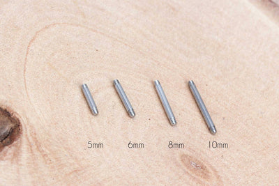 16g (1.2mm) Surgical Steel Bar Replacement Bars Ball & Backing 4 PCS Basic Steel Replacement Barbell 5mm 6mm 8mm 10mm