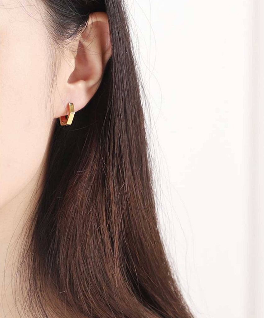 Hexagon hoop hot sale earrings gold