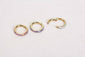 18g Gold Seamless Clicker Hinged Segment Hoop Ring Earring 6mm Opal Lined Front Facing Conch Cartilage Helix Rook Septum Nose Lip Piercing